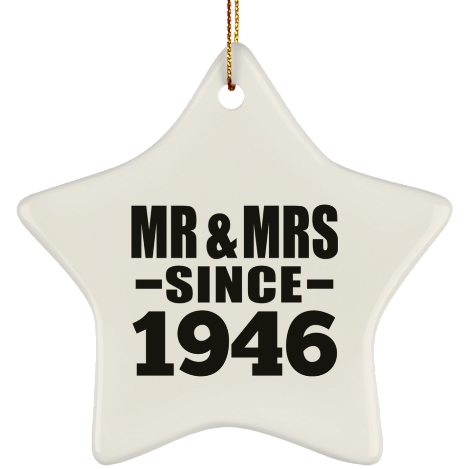 78th Anniversary Mr & Mrs Since 1946 - Star Ornament