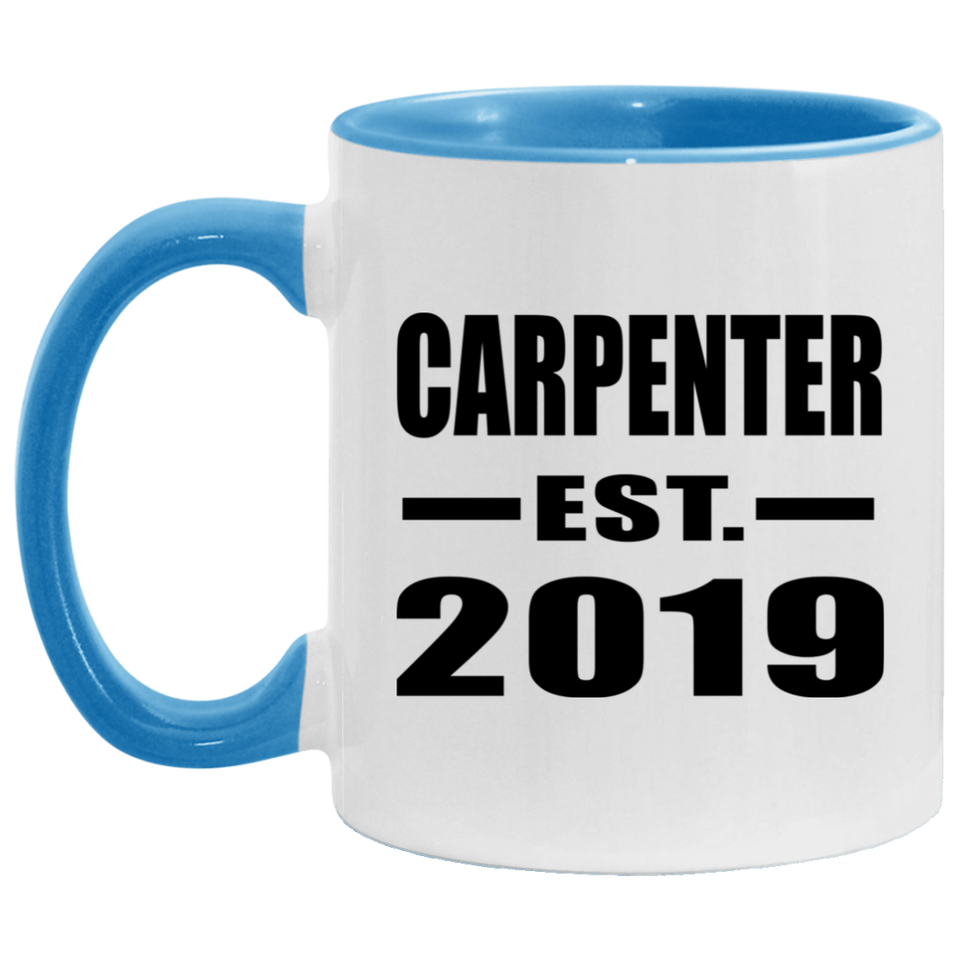 Carpenter Established EST. 2019 - 11oz Accent Mug Blue
