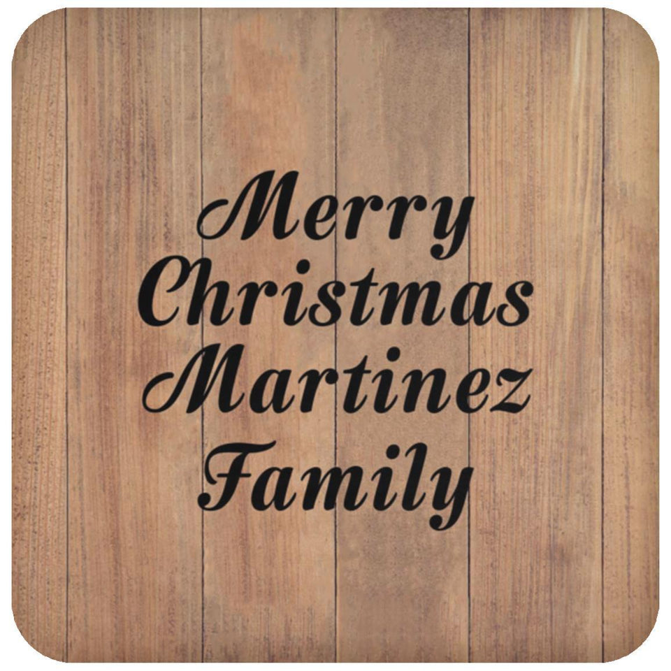 Merry Christmas Martinez Family - Drink Coaster C