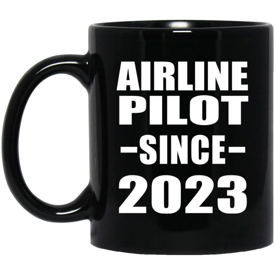 Airline Pilot Since 2023 - 11oz Coffee Mug Black