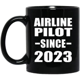 Airline Pilot Since 2023 - 11oz Coffee Mug Black