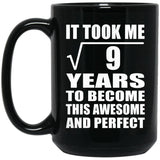 3rd Birthday Took Square Root of 9 Years To Awesome - 15oz Coffee Mug Black