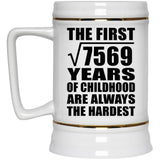 87th Birthday Square Root of 7569 Years of Childhood - Beer Stein