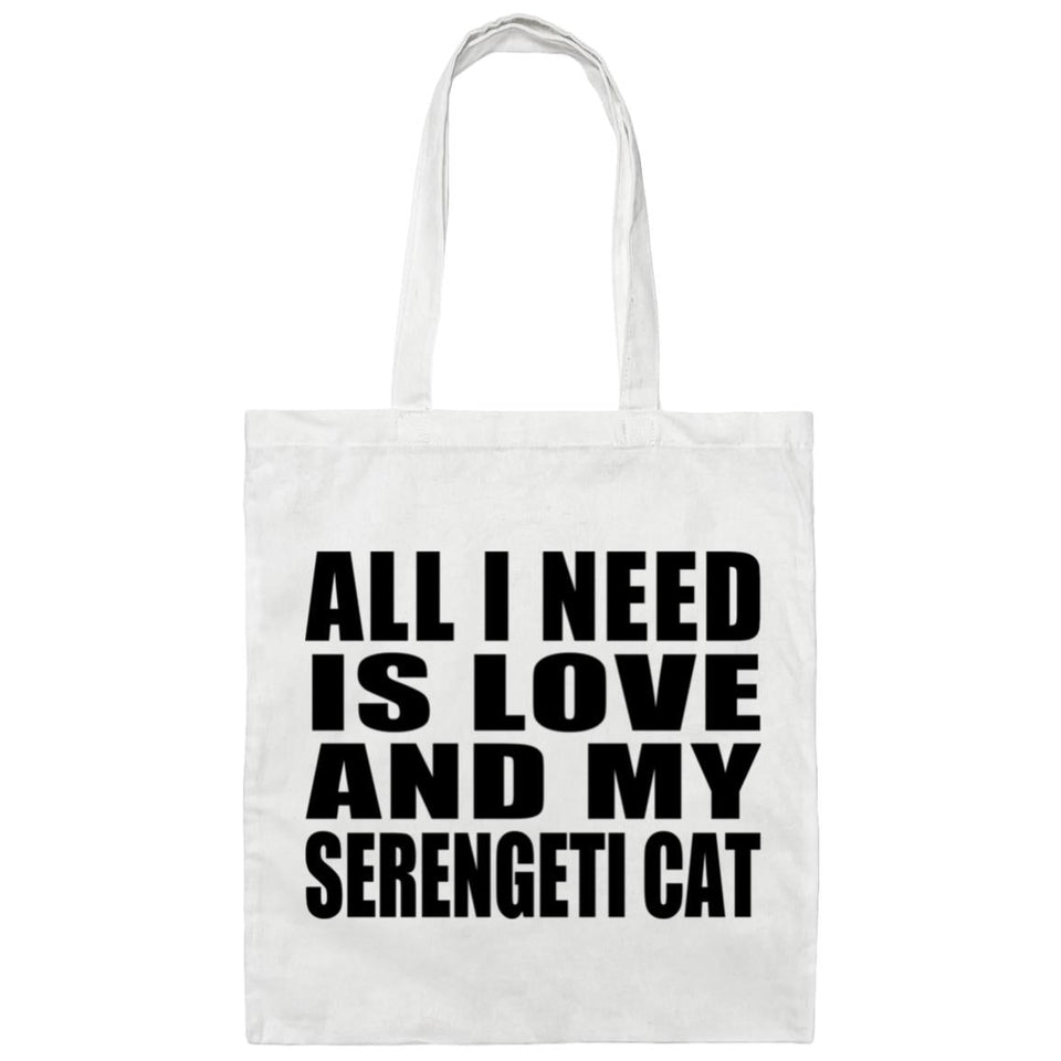 All I Need Is Love And My Serengeti Cat - Tote Bag White