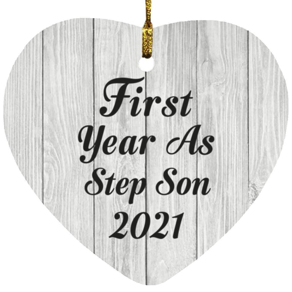 First Year As Step Son 2021 - Heart Ornament F