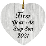 First Year As Step Son 2021 - Heart Ornament F