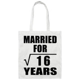 4th Anniversary Married For Square Root of 16 Years - Tote Bag White