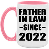 Father In Law Since 2022 - 15oz Accent Mug Pink