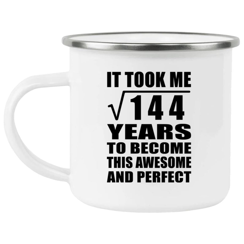 12th Birthday Took Square Root of 144 Years To Awesome - 12oz Camping Mug
