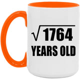 42nd Birthday Square Root of 1764 Years Old - 15oz Accent Mug Orange