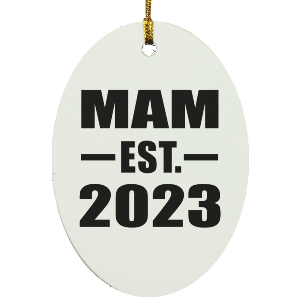 Mam Established EST. 2023 - Oval Ornament