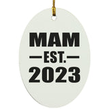 Mam Established EST. 2023 - Oval Ornament