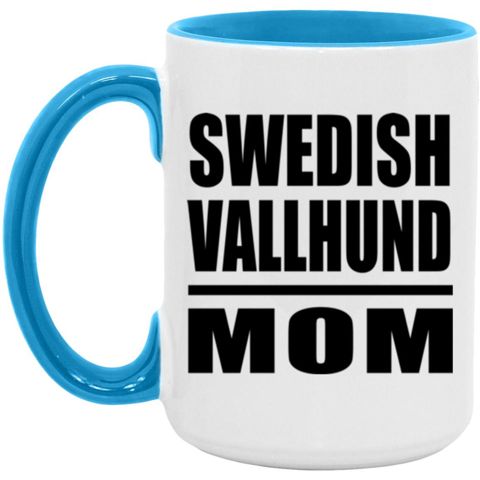 Swedish Vallhund Mom - 15oz Accent Mug Blue