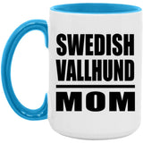 Swedish Vallhund Mom - 15oz Accent Mug Blue