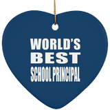 World's Best School Principal - Heart Ornament