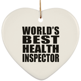 World's Best Health Inspector - Heart Ornament