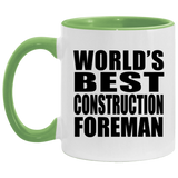 World's Best Construction Foreman - 11oz Accent Mug Green