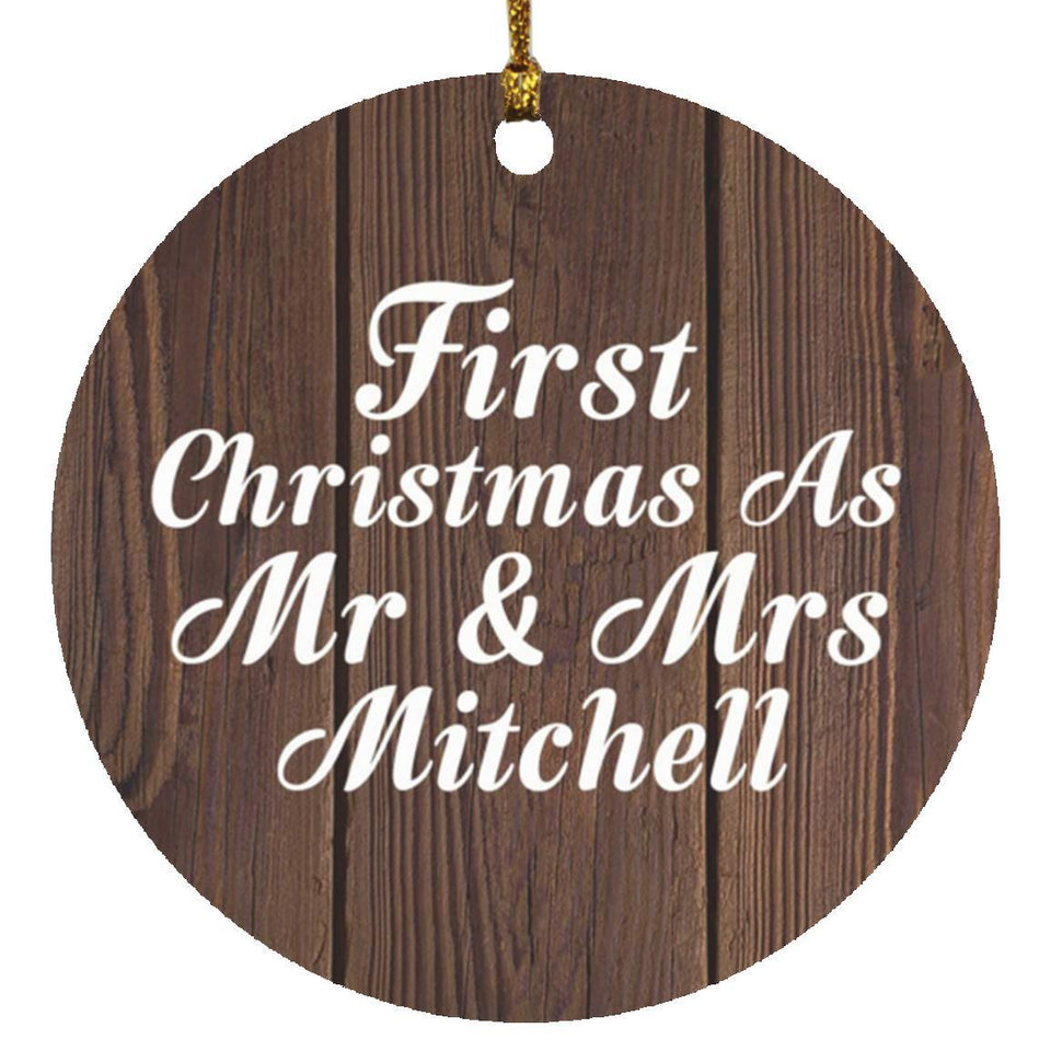 First Christmas As Mr & Mrs Mitchell - Circle Ornament D