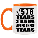 24th Anniversary Square Root of 576 Years Still In Love - 11oz Accent Mug Orange