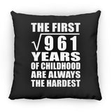 31st Birthday Square Root of 961 Years of Childhood - Throw Pillow Black