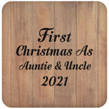 First Christmas As Auntie & Uncle 2021 - Drink Coaster C