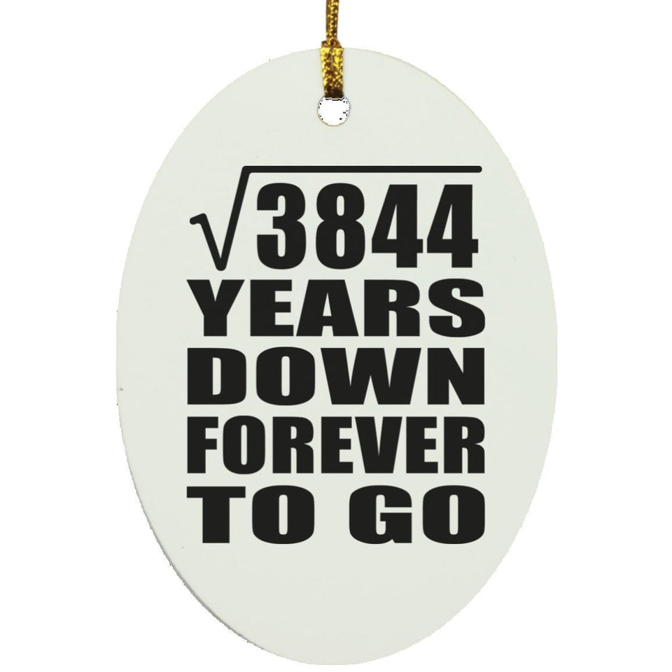 62nd Anniversary Square Root of 3844 Years Down Forever To Go - Oval Ornament