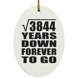 62nd Anniversary Square Root of 3844 Years Down Forever To Go - Oval Ornament
