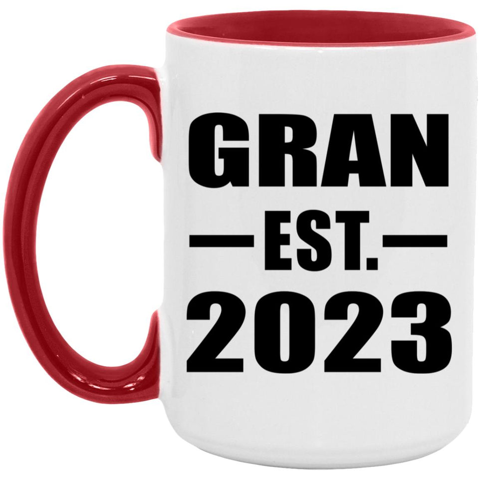 Gran Established EST. 2023 - 15oz Accent Mug Red