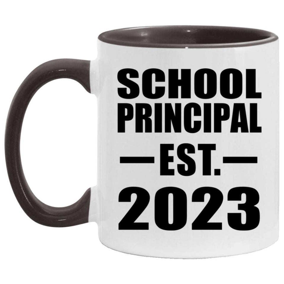 School Principal Established EST. 2023 - 11oz Accent Mug Black
