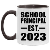 School Principal Established EST. 2023 - 11oz Accent Mug Black