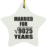 95th Anniversary Married For Square Root of 9025 Years - Star Ornament