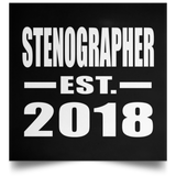 Stenographer Established EST. 2018 - Poster Square