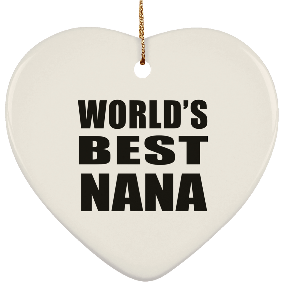 World's Best Nana - Heart Ornament