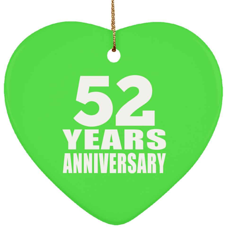 52nd Anniversary 52 Years - Heart Ornament