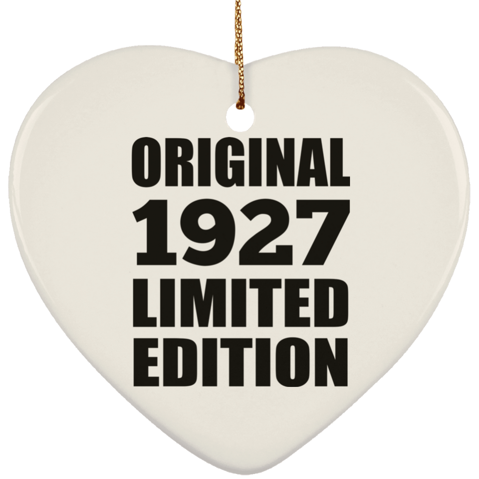 97th Birthday Original 1927 Limited Edition - Heart Ornament