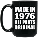 48th Birthday Made in 1976 All Parts Original - 15oz Coffee Mug Black