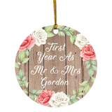 First Year As Mr & Mrs Gordon - Circle Ornament B