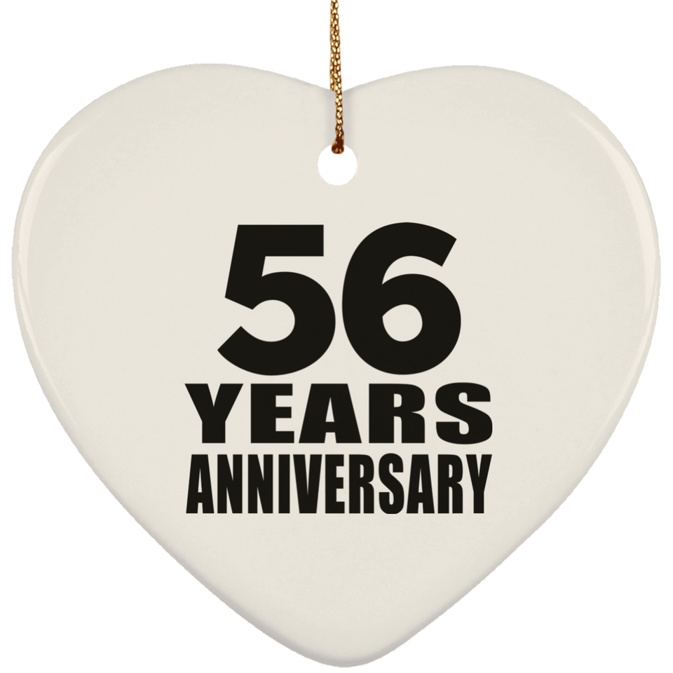 56th Anniversary 56 Years - Heart Ornament