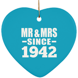 82nd Anniversary Mr & Mrs Since 1942 - Heart Ornament