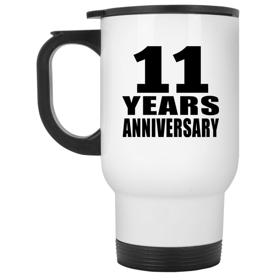 11th Anniversary 11 Years - White Travel Mug