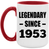 71st Birthday Legendary Since 1953 - 15oz Accent Mug Red