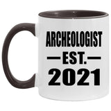Archeologist Established EST. 2021 - 11oz Accent Mug Black