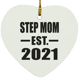 Step Mom Established EST. 2021 - Heart Ornament