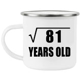 9th Birthday Square Root of 81 Years Old - 12oz Camping Mug