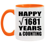 Happy 41st Anniversary Square Root of 1681 Years & Counting - 11oz Accent Mug Orange