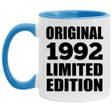 32nd Birthday Original 1992 Limited Edition - 11oz Accent Mug Blue