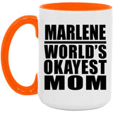 Marlene World's Okayest Mom - 15oz Accent Mug Orange