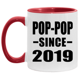 Pop-Pop Since 2019 - 11oz Accent Mug Red