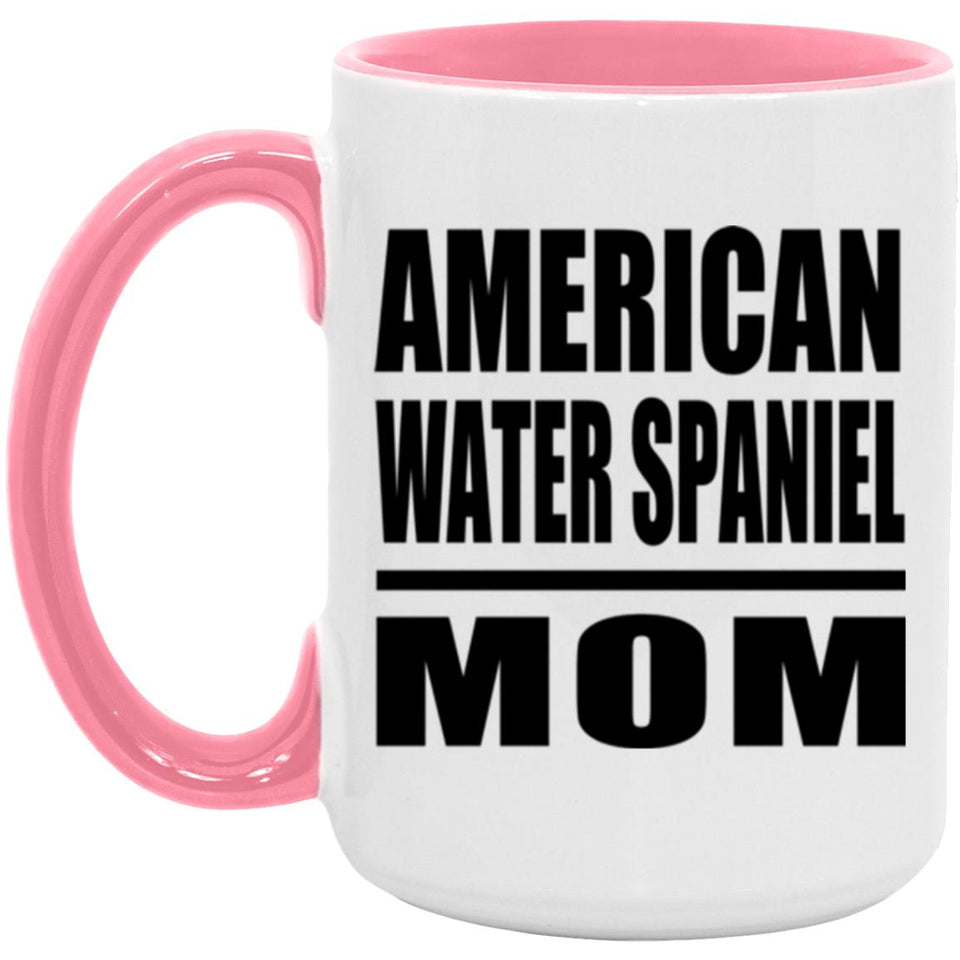 American Water Spaniel Mom - 15oz Accent Mug Pink