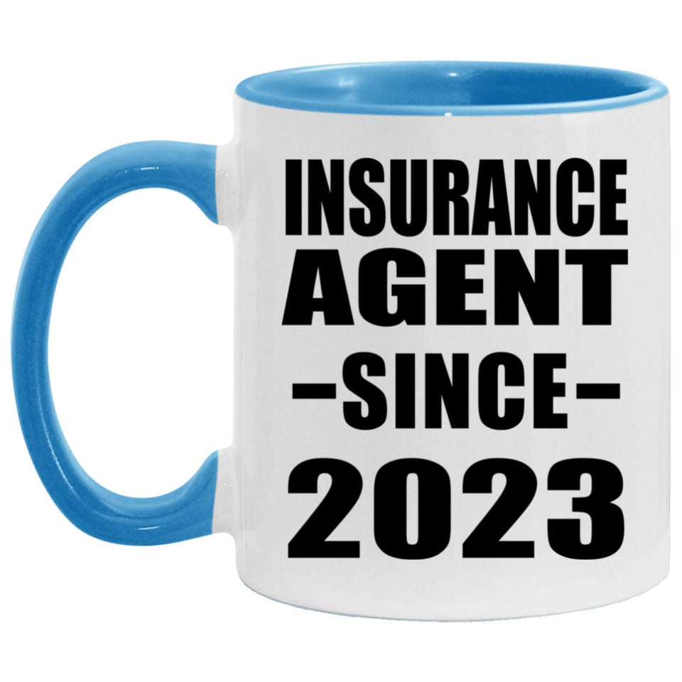 Insurance Agent Since 2023 - 11oz Accent Mug Blue